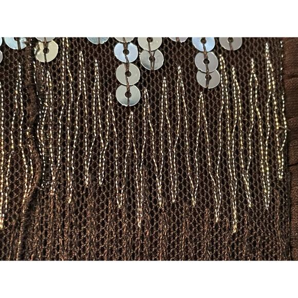 Bebe Vintage Black Sequined Bodice Mini Bubble Hem Dress Medium - Picture 10 of 10